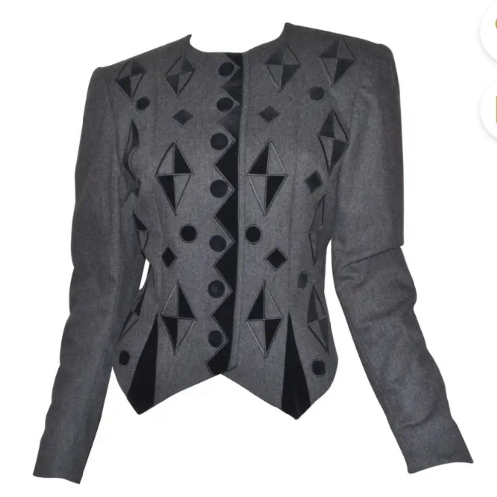 Vintage Louis Feraud Wool-Cashmere Velvet Blazer - Picture 1 of 7